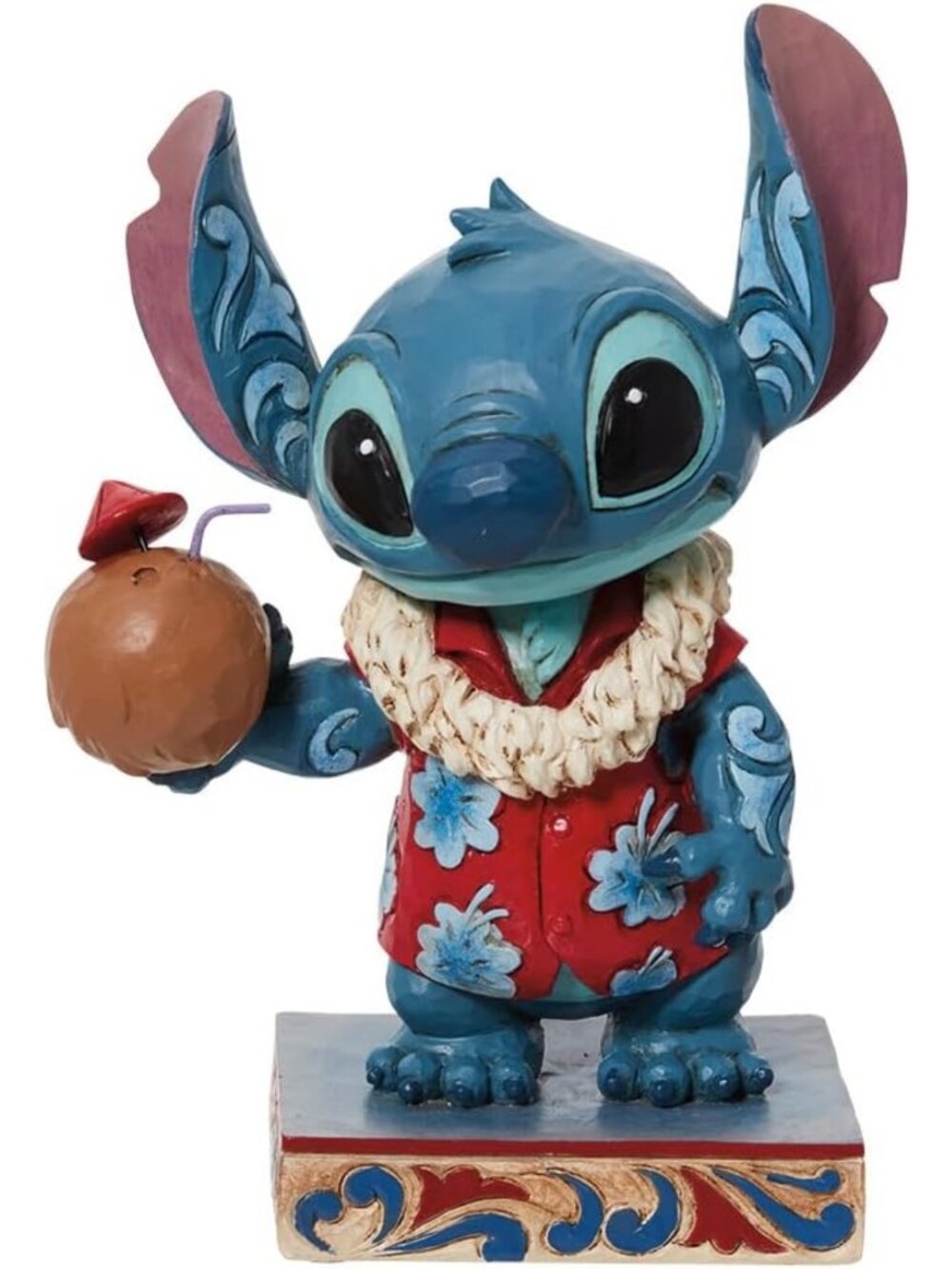 Stitch Hawaiian Shirt Figurine - 5 Inch Disney Collectible, Colorful Home Decor